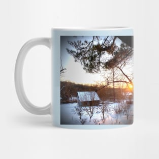 Winter Homestead Sunset Mug